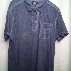 Rock & Republic Polo Shirt XL Short Sleeve Pocket Blue